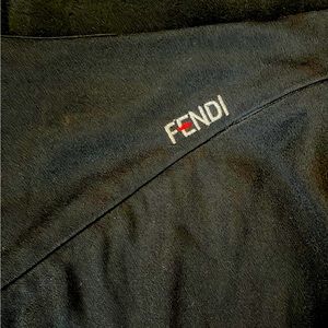 Black Fendi zip side maxi skirt with slit